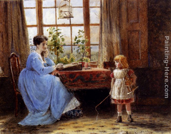 A Mother And Child In An Interior painting - George Goodwin Kilburne A Mother And Child In An Interior art painting